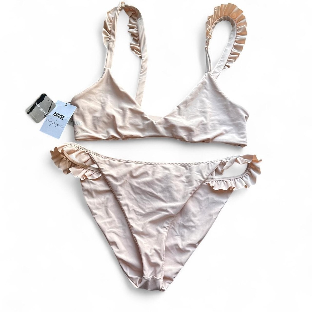 FREE PEOPLE x Amuse Society pink bikini set